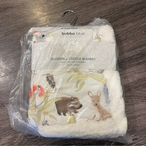 BUBBA BLUE AUSTRALIA REVERSIBLE CUDDLE BLANKET AUSSIE ANIMALS NWT